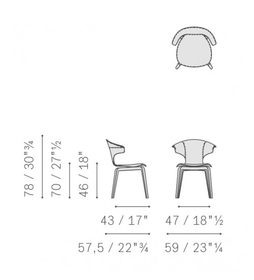 Poltrona Frau柏秋纳弗洛Montera系列5559001餐桌2张SADDLE E/SC